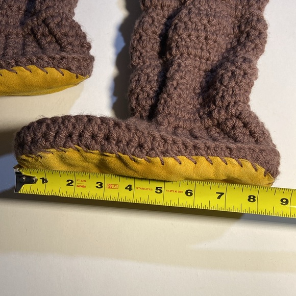 Handmade Knitted Slipper Socks with leather sole. NWOT - Picture 6 of 7